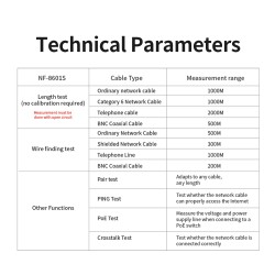 Noyafa Multi-Function Cable Tester with PoE, Ping, TDR Length Measurement, Port Flashing & NCV for RJ45, RJ11, BNC, C...