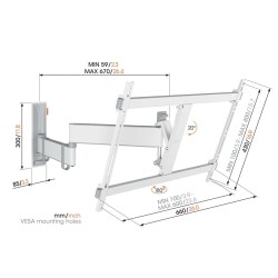 Vogels COMFORT TV Wall Mount - TVM3643 - 60x40 Turn2A White — Buy in Cyprus with Fast Delivery