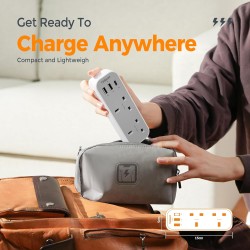 Tessan 2-Gang Plug Through UK Charger - TS-222-C - 2 USB A USB C 13A — Buy in Cyprus with Fast Delivery