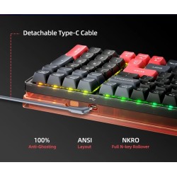 Machenike LITE Mechanical Gaming Keyboard - K600-B100 - 104 Red Switch Keys — Buy in Cyprus with Fast Delivery
