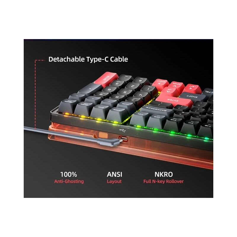 Machenike LITE Mechanical Gaming Keyboard - K600-B100 - 104 Red Switch Keys — Buy in Cyprus with Fast Delivery