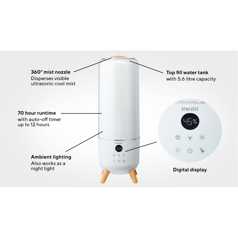 Homedics Totalcomfort Deluxe Ultrasonic Humidifier - CMTF91 - Totalcomfort Deluxe Ultrasonic Humidifier