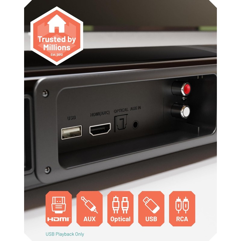 Majority Soundbar - SB80 - Split 2in1 Bar Speakers 120W BT,HDMI,USB (Oakcastle) — Buy in Cyprus with Fast Delivery