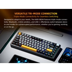 Machenike Keyboard - K600-B82W - Gasket Wireless BT Gaming Mechanical Keyboard Brown Switches