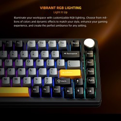 Machenike Keyboard - K600-B82W - Gasket Wireless BT Gaming Mechanical Keyboard Brown Switches