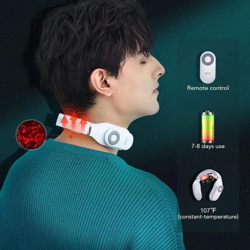 SKG Neck Massager - 4098E - Pulse-Heat-Remote-3xModes — Buy in Cyprus with Fast Delivery