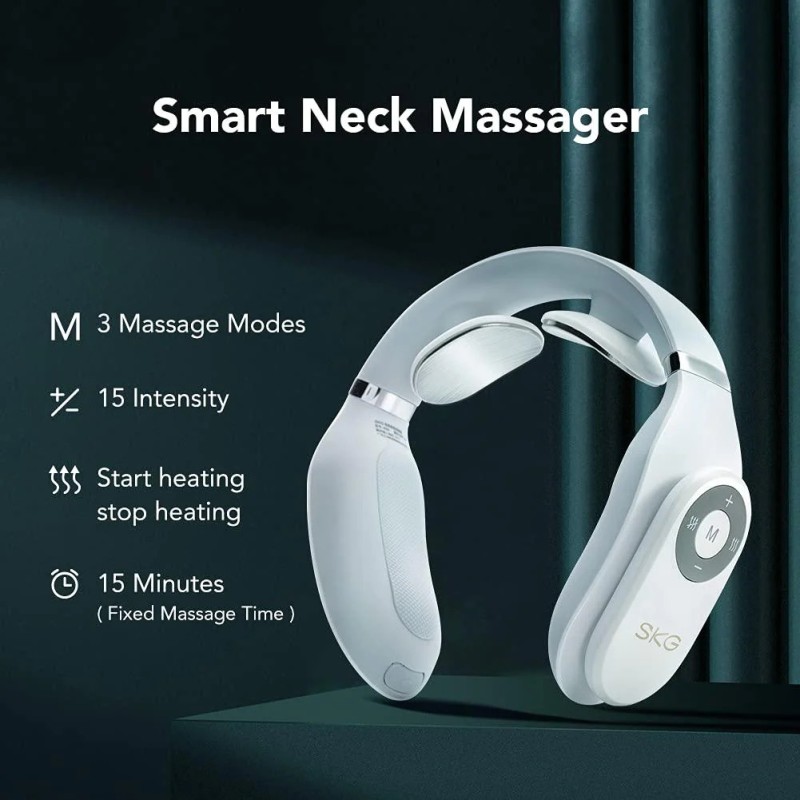 SKG Neck Massager - 4098E - Pulse-Heat-Remote-3xModes — Buy in Cyprus with Fast Delivery