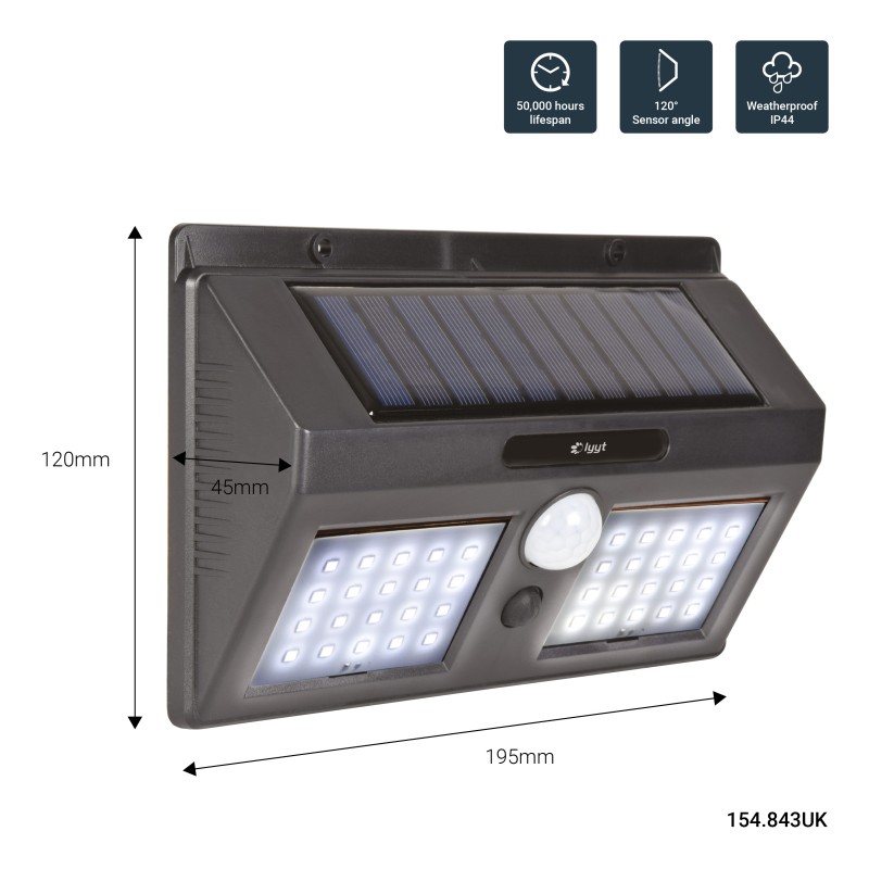 LYYT 40 LED Solar Security Light - 154.843UK - with Motion Sensor — Buy in Cyprus with Fast Delivery