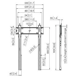 Vogels Professional Portrait Mount 80x40 up to 100kg - PFW6815 - Professional Portrait Mount 80x40 up to 100kg