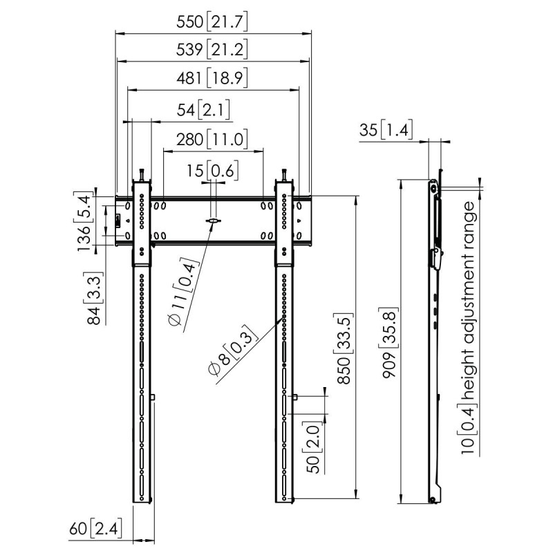 Vogels Professional Portrait Mount 80x40 up to 100kg - PFW6815 - Professional Portrait Mount 80x40 up to 100kg