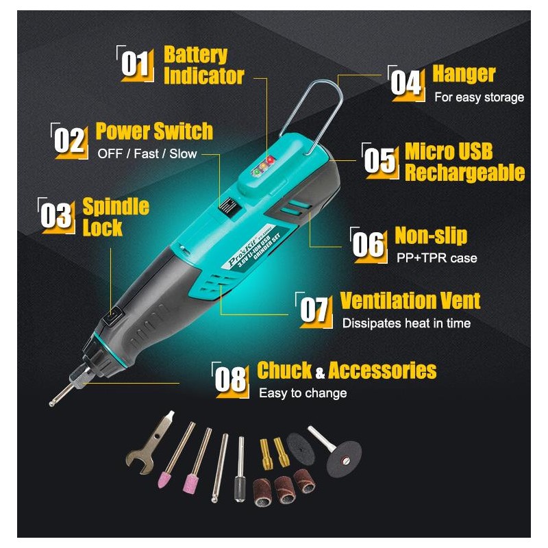 Proskit Grinder USB Mini - PT-5206 - Grinder USB Mini — Buy in Cyprus with Fast Delivery