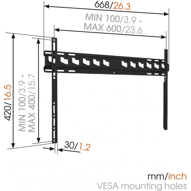 Vogels Flat TV Wall Mount - MA4000 - 40-80'' Black — Buy in Cyprus with Fast Delivery