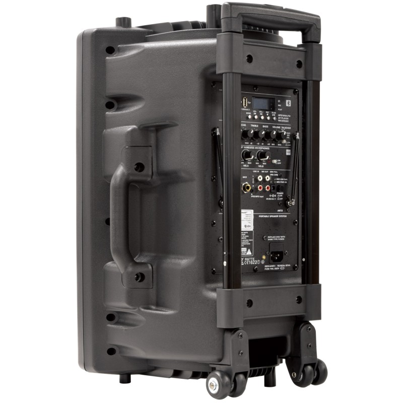 QTX QR12PA 12'' Professional Portable Karaoke & PA Speaker with 2x Wireless Microphones, Bluetooth USB & FM 178.847UK