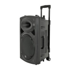 QTX QR12PA 12'' Professional Portable Karaoke & PA Speaker with 2x Wireless Microphones, Bluetooth USB & FM 178.847UK