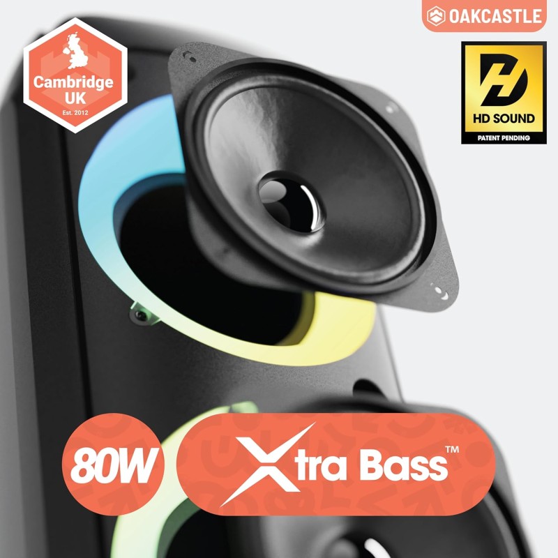 Majority Oakcastle Portable Karaoke Speaker 80W BT USB - PS200 - Oakcastle Portable Karaoke Speaker 80W BT USB