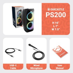 Majority Oakcastle Portable Karaoke Speaker 80W BT USB - PS200 - Oakcastle Portable Karaoke Speaker 80W BT USB