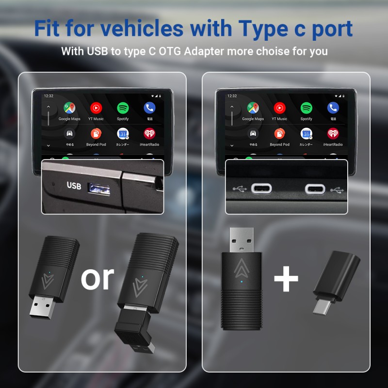 MINIX Car Wired to Wireless Android Auto USB Dongle - CP86-AA - Wired to Wireless Android Auto USB Dongle