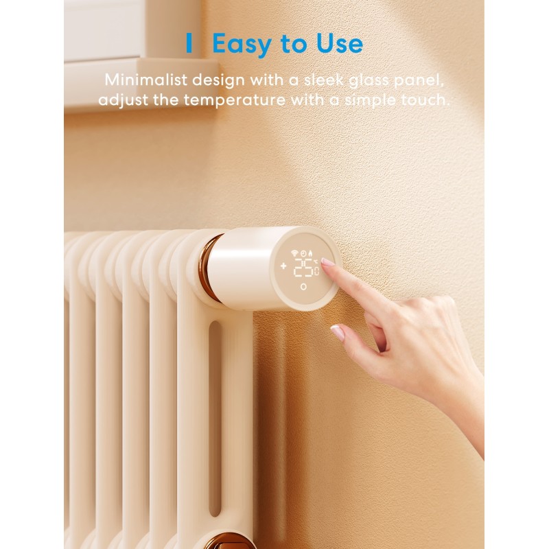 Meross Homekit Smart Wi-Fi Thermostat Valve - MTS150HK-EU - Homekit Smart Wi-Fi Thermostat Valve