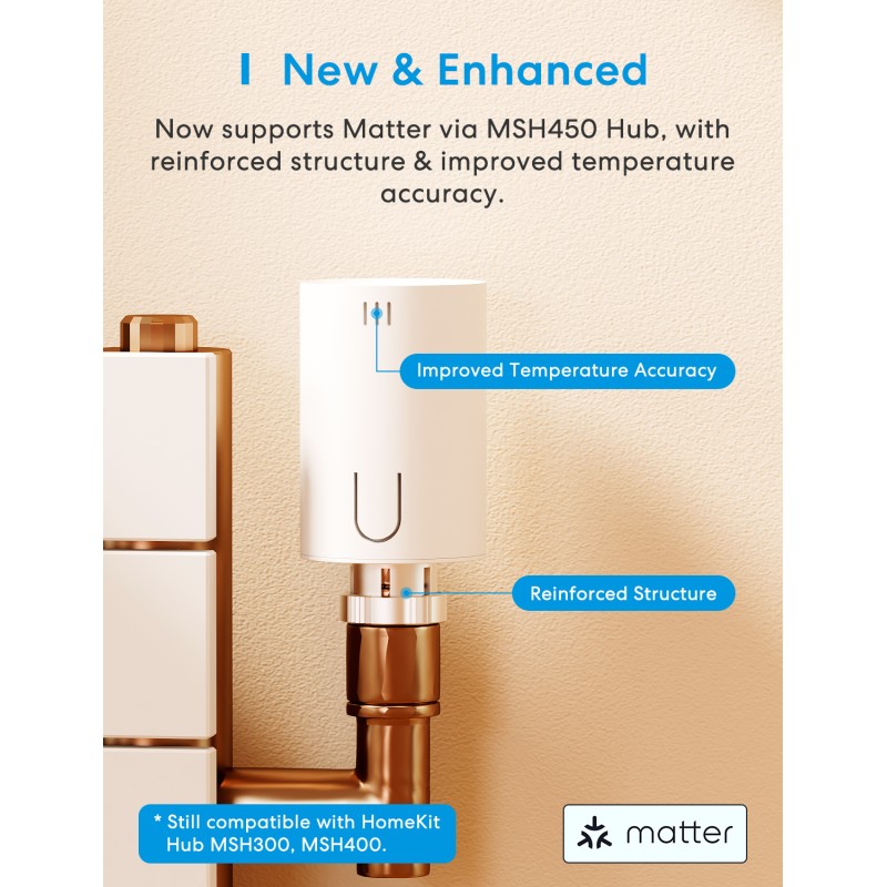 Meross Homekit Smart Wi-Fi Thermostat Valve - MTS150HK-EU - Homekit Smart Wi-Fi Thermostat Valve