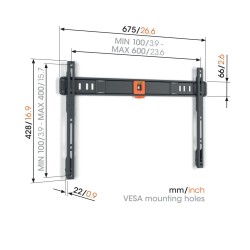 Vogels TV Wall Mount - TVM1603 - Fixed 40-100' Black — Buy in Cyprus with Fast Delivery