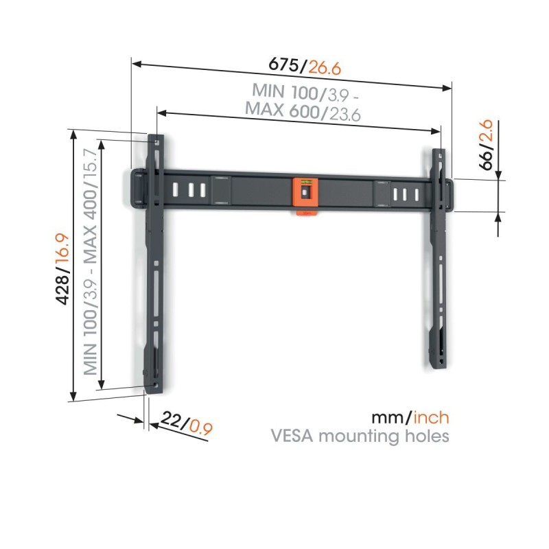 Vogels TV Wall Mount - TVM1603 - Fixed 40-100' Black — Buy in Cyprus with Fast Delivery