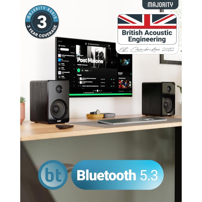 Majority Active Speakers - D40 - 60W 2.0 USB SD (pair) UK Plug — Buy in Cyprus with Fast Delivery