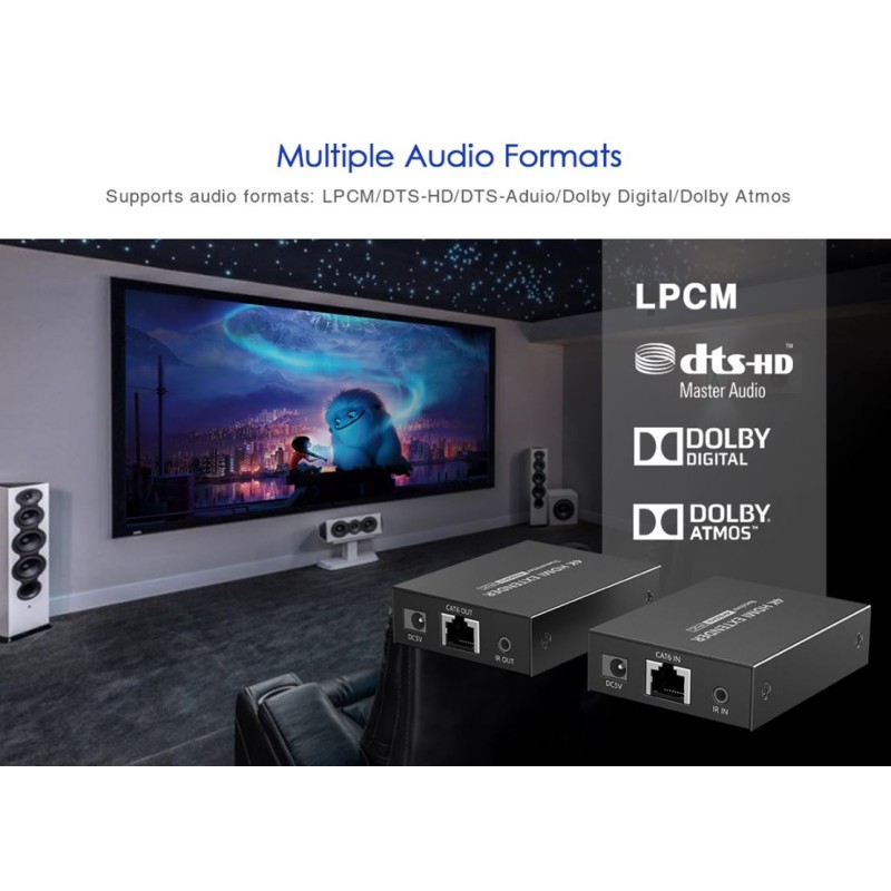 Lenkeng HDMI Extender over Ethernet 50m 4K POC IR Loop - HDMI Extender over Ethernet 50m 4K POC IR Loop