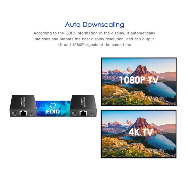 Lenkeng HDMI Extender over Ethernet 50m 4K POC IR Loop - HDMI Extender over Ethernet 50m 4K POC IR Loop