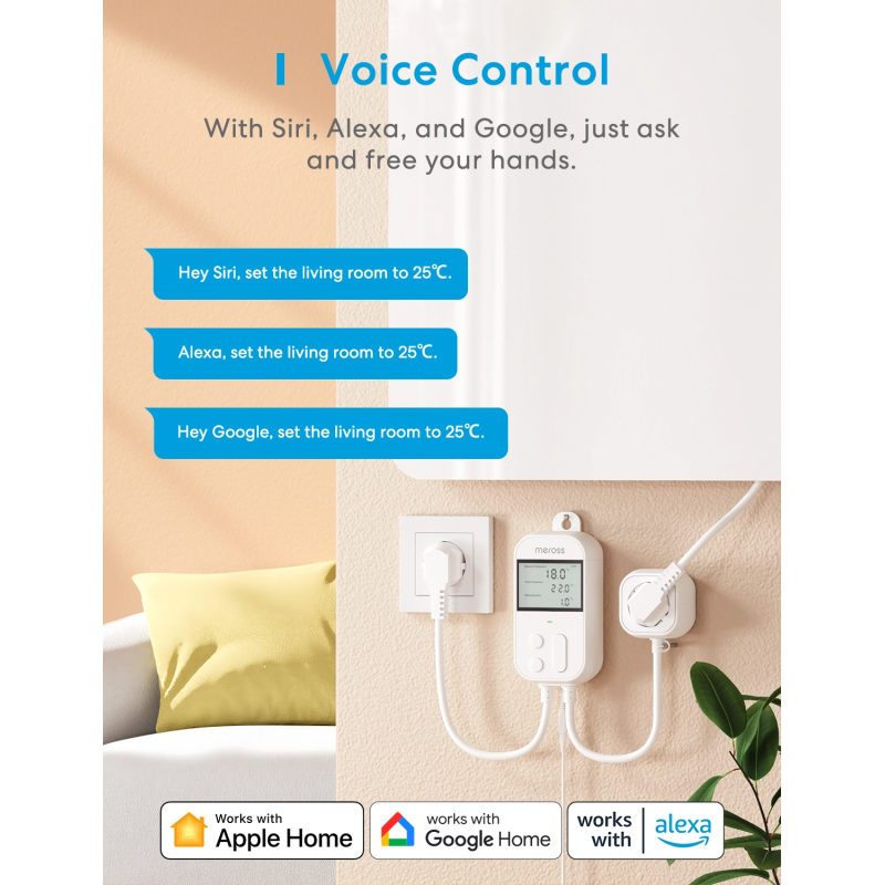 Meross Homekit Smart Wi-Fi Socket Thermostat - MTS960HK-UK - — Buy in Cyprus with Fast Delivery