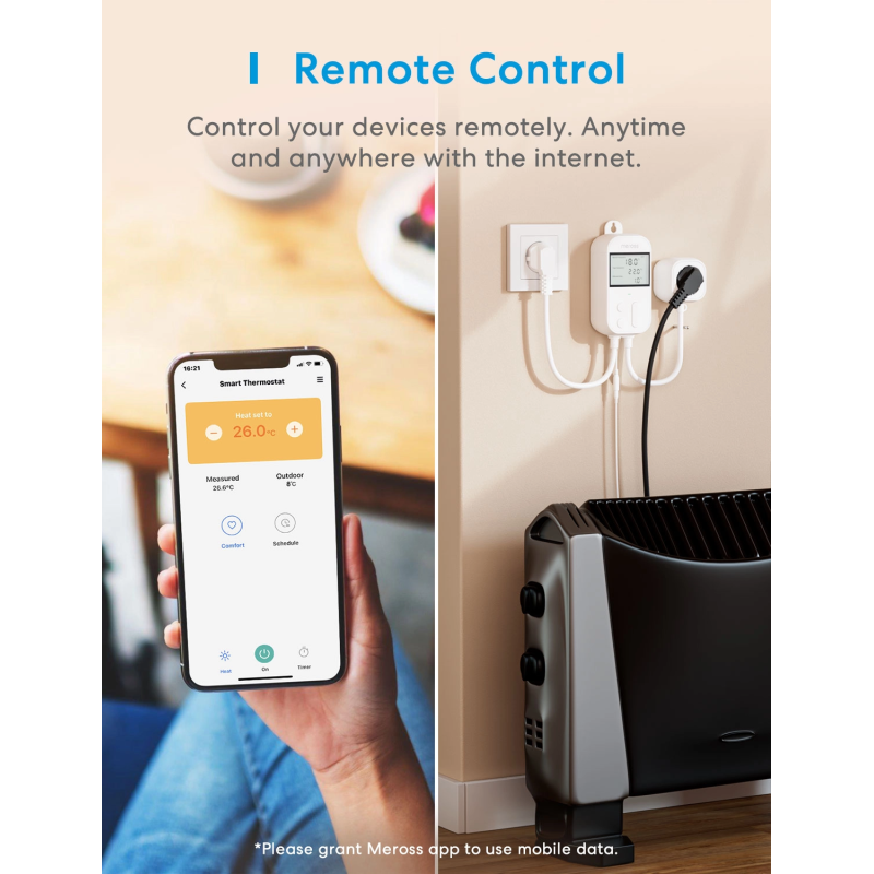 Meross Homekit Smart Wi-Fi Socket Thermostat - MTS960HK-UK - — Buy in Cyprus with Fast Delivery