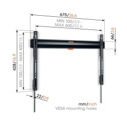 Vogels Fixed TV Wall Mount 40-100'' Black - TVM3603 - Fixed, 40-100'', Black — Buy in Cyprus with Fast Delivery
