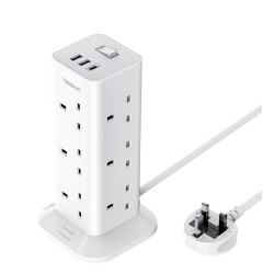 Tessan 12 Gang Extension 3 USB 2m 13A - TPS04-UK-C - 12 Gang Extension, 3 USB, 2m, 13A — Buy in Cyprus with Fast Delivery