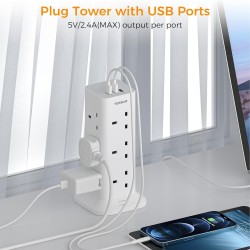 Tessan 12 Gang Extension 3 USB 2m 13A - TPS04-UK-C - 12 Gang Extension, 3 USB, 2m, 13A — Buy in Cyprus with Fast Delivery
