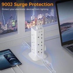 Tessan 12 Gang Extension 3 USB 2m 13A - TPS04-UK-C - 12 Gang Extension, 3 USB, 2m, 13A — Buy in Cyprus with Fast Delivery