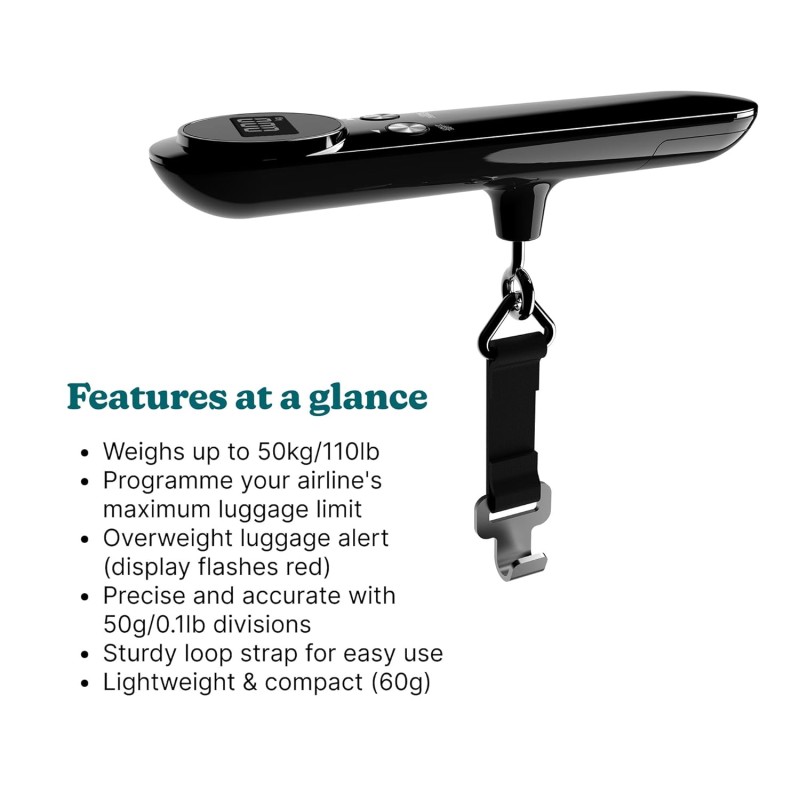 HoMedics Travel Luggage Scale - SCL-L100-BKR - Digital Display up to 50Kg — Buy in Cyprus with Fast Delivery
