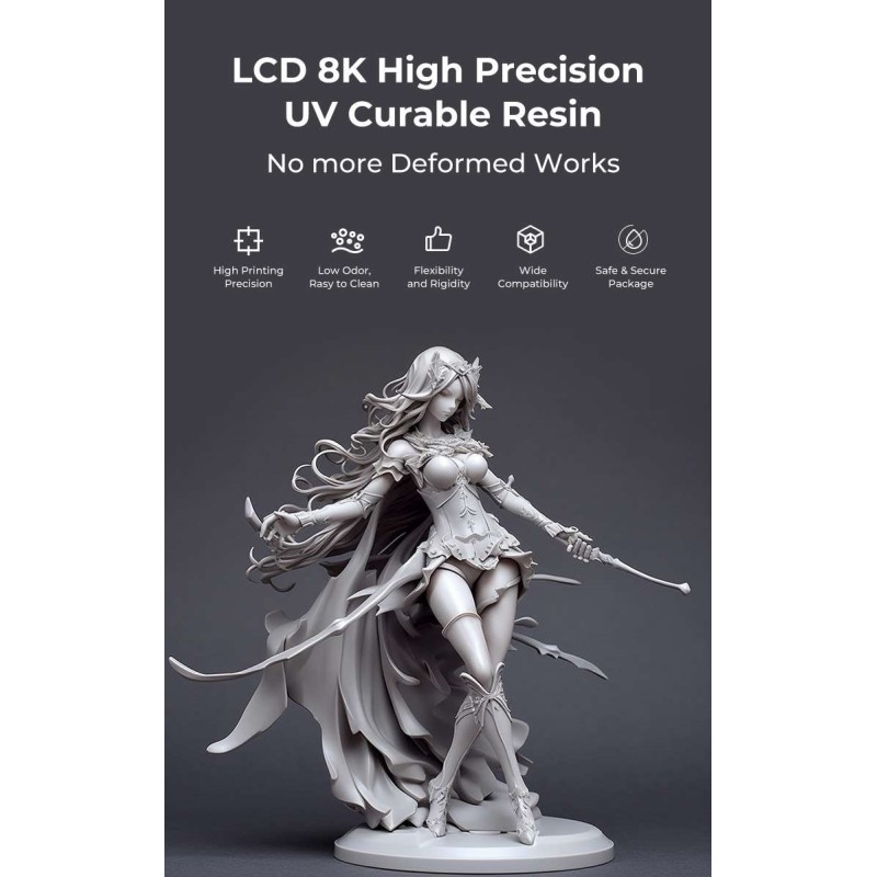 Creality LCD 8K High Precision UV Curable Resin - 3302190003 - Gray — Buy in Cyprus with Fast Delivery