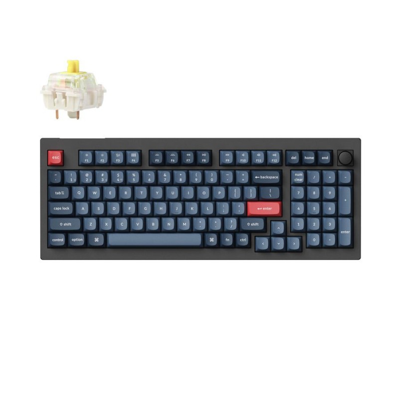 Keychron V5 Max QMK VIA - V5M-D4 - Wireless BT 2,4 Wired Custom Mechanical Keyboard Banana Sw. 96% US