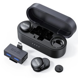 BOYALINK Wireless Microphone - BOYALINK 3 - Type-C & 3.5mm AI-Powered Button Wireless Microphone 2 TX + 1 RX + charging Case