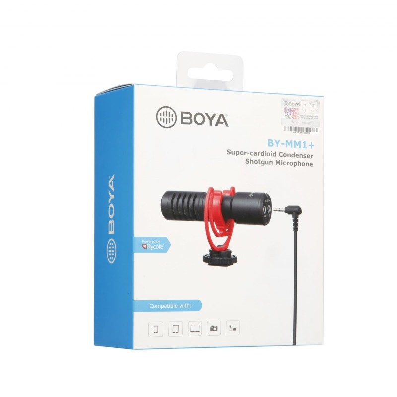 BOYA shotgun mic - BY-MM1+ - Universal Mini Shotgun Mic 3.5mm for camera, phone, laptop, improved signal