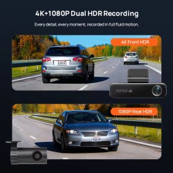 70mai Dash Cam set & Rear Cam - M800-2 - 4K Dash Cam set & Rear Cam. 3840x2160 GPS & Hi Temperature Battery
