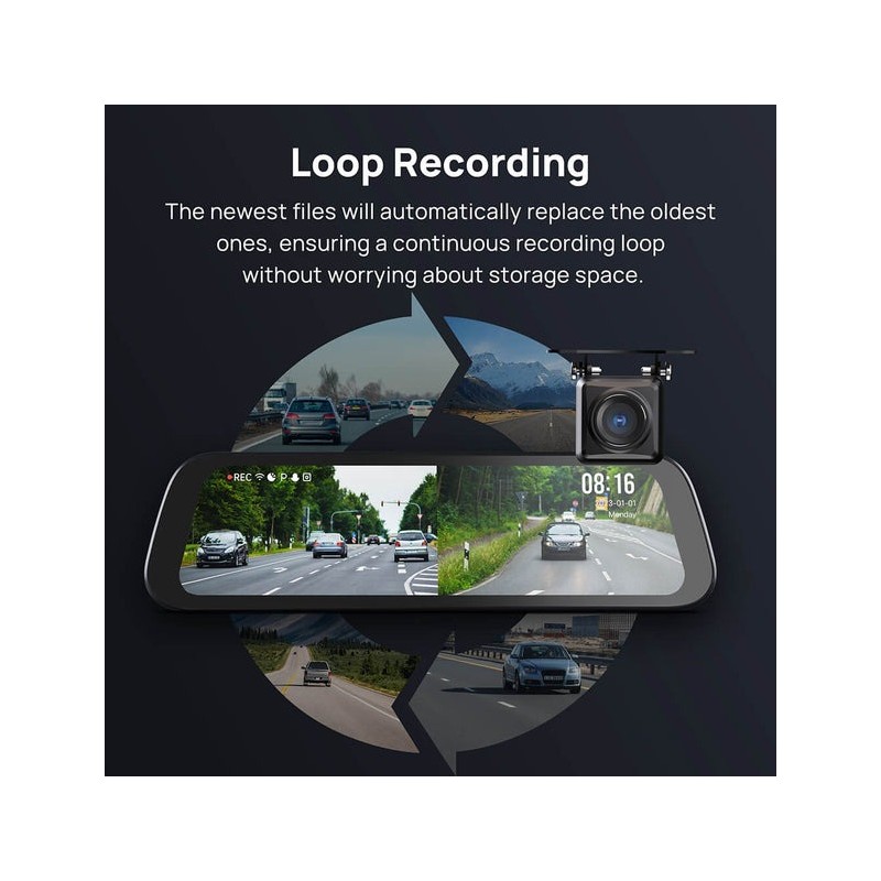 70mai Rearview Mirror Dash Cam - S500 - set 1944p 138fov Car Camera — Buy in Cyprus with Fast Delivery