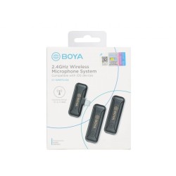 BOYA Wireless Microphone - BY-WM3T2-D2 - 2.4GHz Mobile wireless mic for iOS iPhone (2 transmitters, two person vlog)