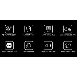 Keychron V1 Max - V1M-D1 - QMK VIA Wireless Custom Mechanical Keyboard Red Switch RGB 75% US Layout