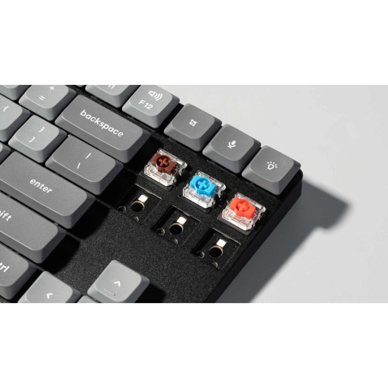 Keychron K1 Max - K1M-H1 - ANSI 80% TKL Black Full Assembled Red Switch RGB Hot-Swap Wired Low Profile
