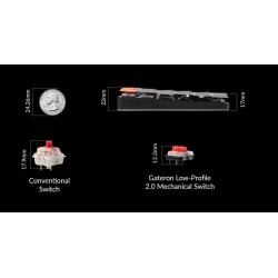 Keychron K1 Max - K1M-H1 - ANSI 80% TKL Black Full Assembled Red Switch RGB Hot-Swap Wired Low Profile