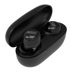 QCY T17 TWS BLACK 6mm dynamic driver-mic noise cancel. Music time: 4h. Calling time: 3,5h. Bluetooth