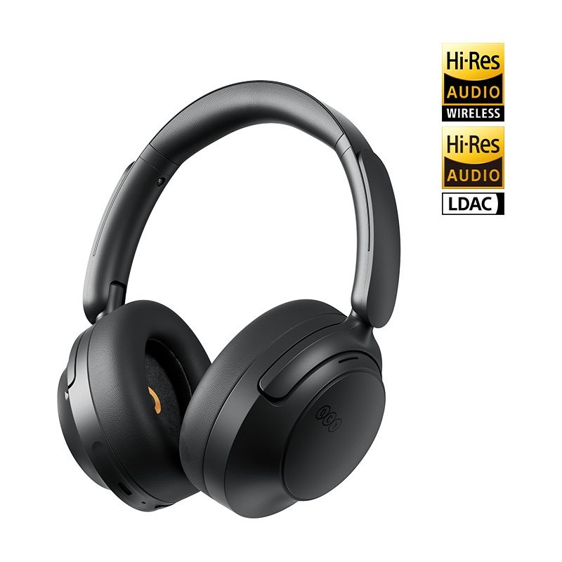 QCY Headphones Black - H3S - Type-C & Bluetooth 6.0 ANC iOS Android Call Noise Cancelling Heasdet 102h