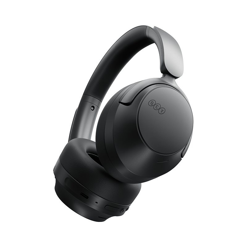 QCY Headphones Black - H3S - Type-C & Bluetooth 6.0 ANC iOS Android Call Noise Cancelling Heasdet 102h
