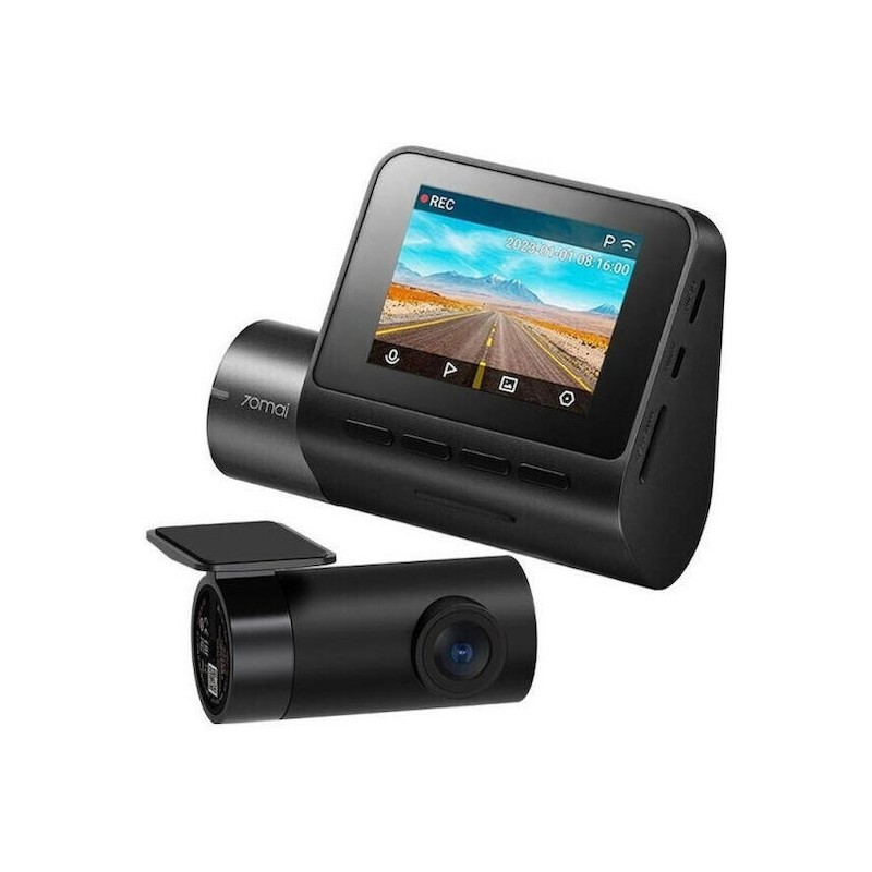 70mai Front & Rear Dash Cam w. Screen, Set with RC11 Rearview Camera - A200-1 - 1080P 60FPS 130FOV 500m