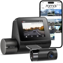 70mai Front & Rear Dash Cam w. Screen, Set with RC11 Rearview Camera - A200-1 - 1080P 60FPS 130FOV 500m